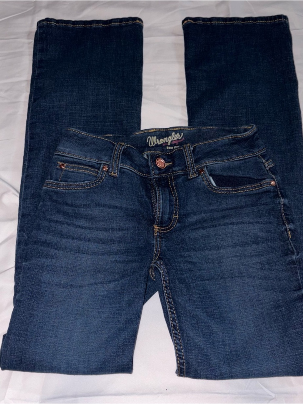 Wrangler Dark Wash Mae Bootcut Jeans - Dark Blue